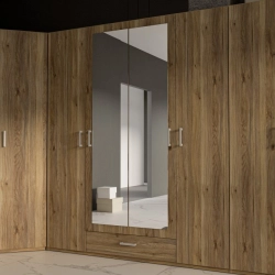 Szafa z lustrem 180 cm z szufladą Dąb Mauvella